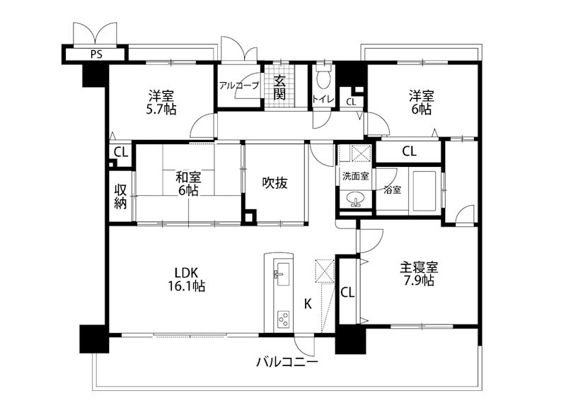 アパガーデンコート新潟西 702号室 間取り