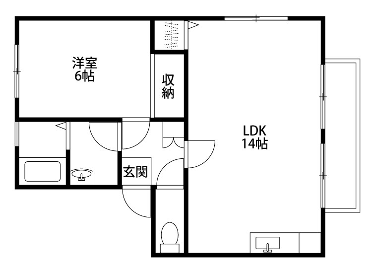 ヴィラ信濃 201号室 間取り