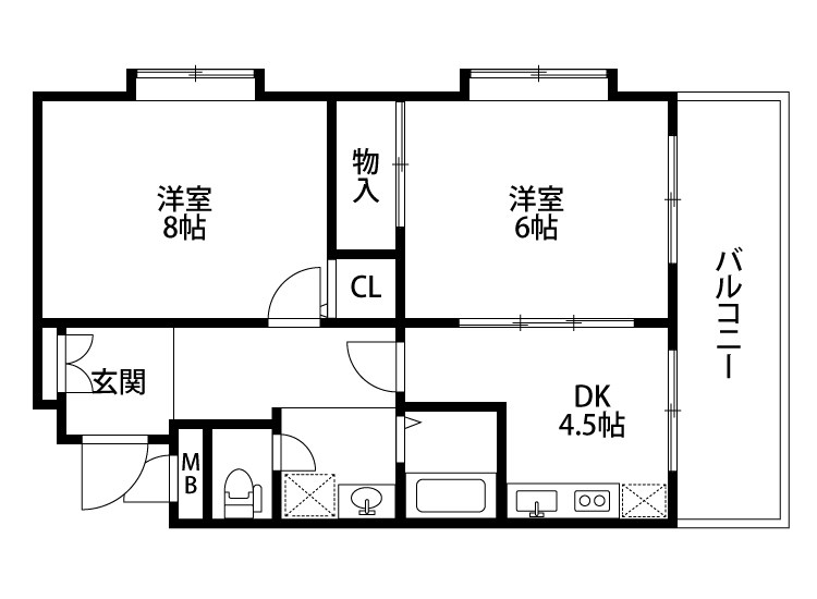 T&K出来島 305号室 間取り