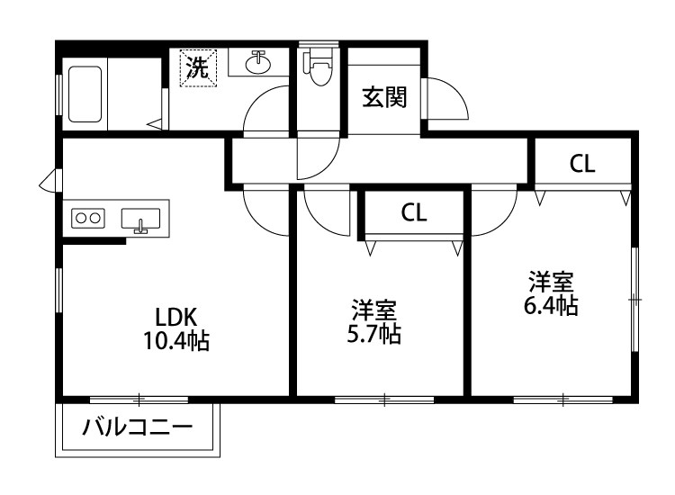 エスペランサⅡD 201号室 間取り