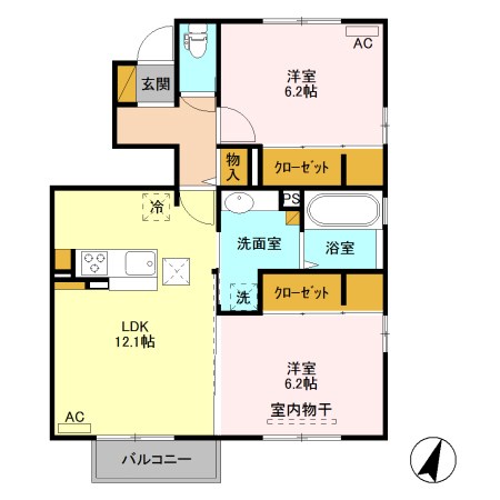 ロベール近江 Ⅱ 101号室 間取り
