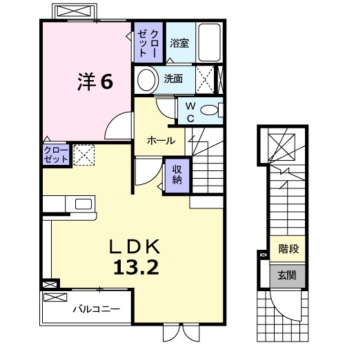 メゾン　ラフレシールⅠ 202号室 間取り