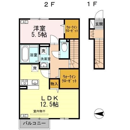 ソレイユ　ルバンⅢ 202号室 間取り
