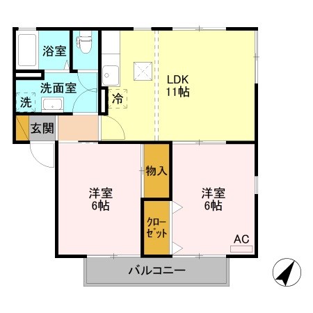 クレセント女池E 102号室 間取り