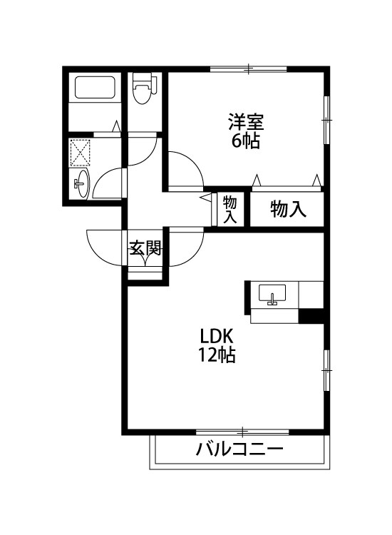 ライフ青山 102号室 間取り