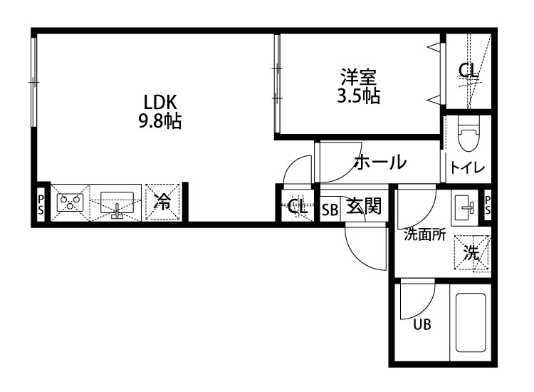 repos 103号室 間取り
