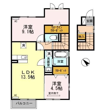 アユートB 201号室 間取り