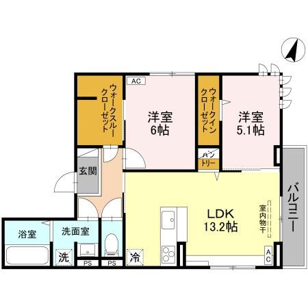 D-ROOM鐙 201号室 間取り
