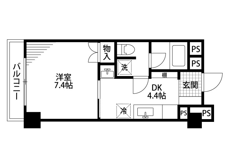 マンション礎 406号室 間取り