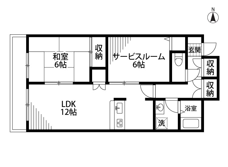 ホーリー弁天橋 205号室 間取り