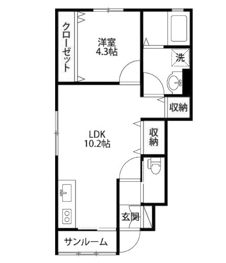 ウエストヒルズ 103号室 間取り
