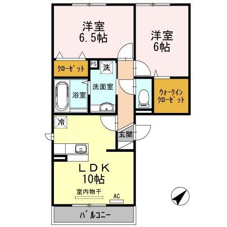 プリンス向陽 201号室 間取り