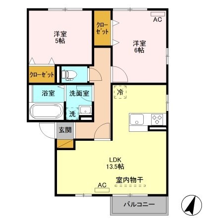 リュージュA 202号室 間取り