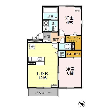 コンフォール・カメリア 201号室 間取り