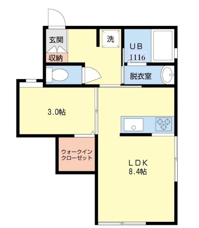 PRE沼垂東B 104号室 間取り