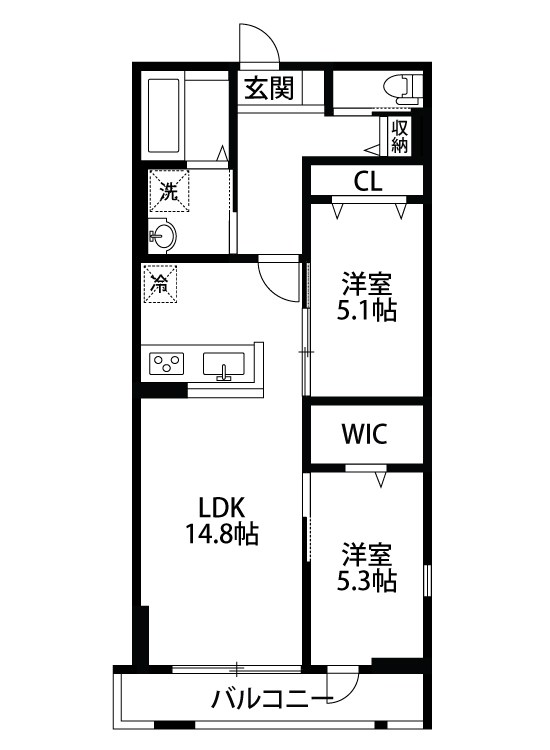 DESIGN　MAISON　N.Sta 3S　A棟 101号室 間取り