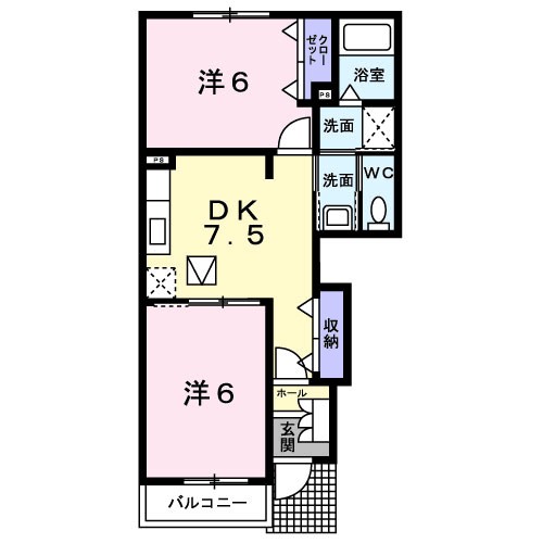 ロベリアⅠ 101号室 間取り
