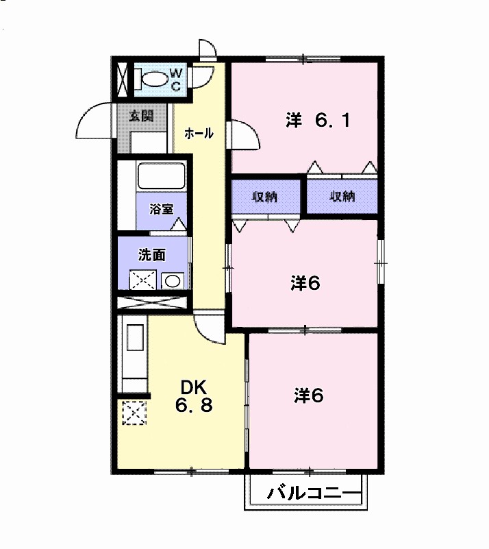 アーバンハウス 201号室 間取り