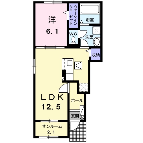 グリーンリーブスⅢ 101号室 間取り