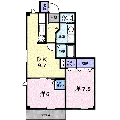 ラフィネ　Ａ 103号室 間取り