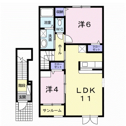 伊万里Ⅰ 204号室 間取り