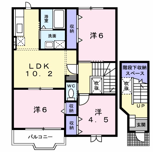 クレストＢ 201号室 間取り