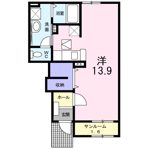 ミルキーパーク城所Ⅰ 102号室 間取り