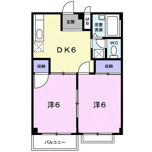 レジデンス砂岡 204号室 間取り