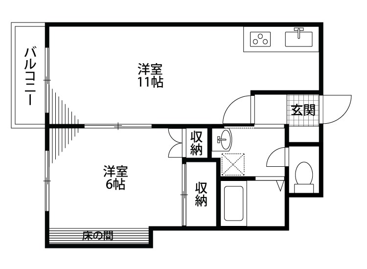 アパルト黒崎 201号室 間取り