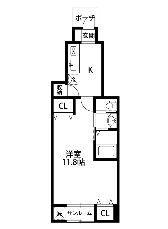 グレース沼垂東 106号室 間取り