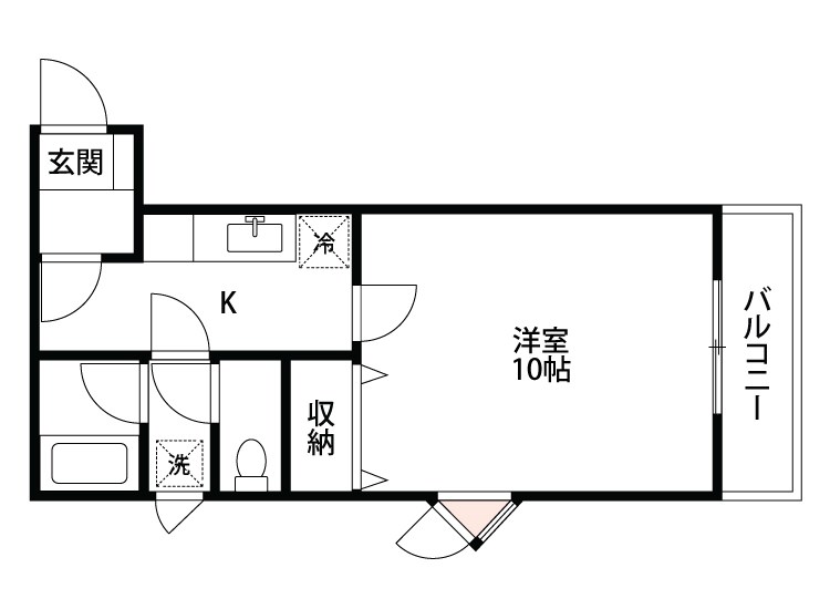 パルテール 102号室 間取り