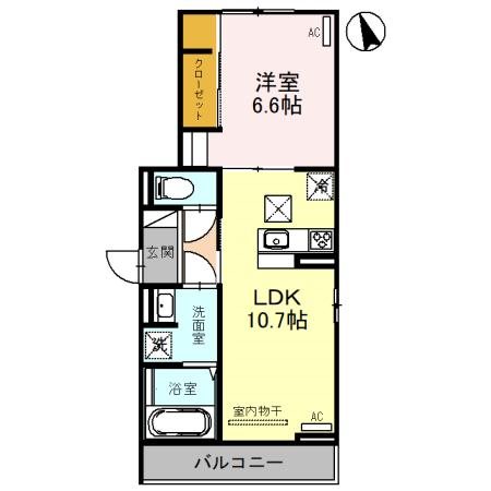 D-ROOM女池上山Ⅱ 201号室 間取り