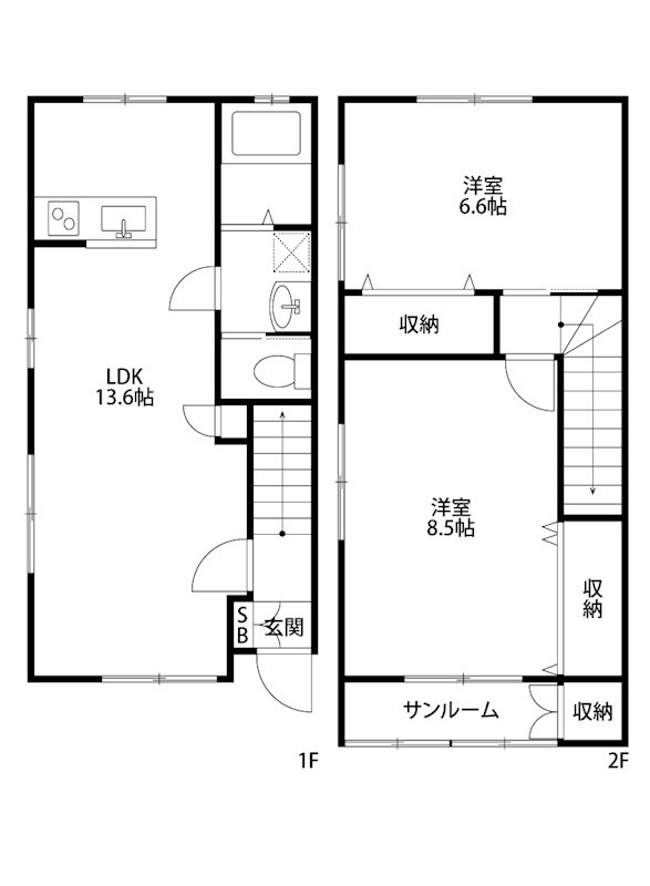 Love＆PeaceⅢ B号室 間取り
