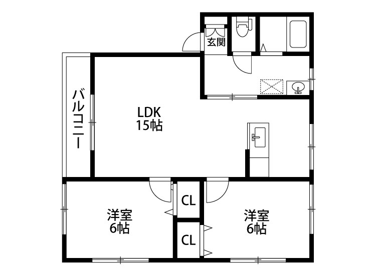 グランベール K 102号室 間取り