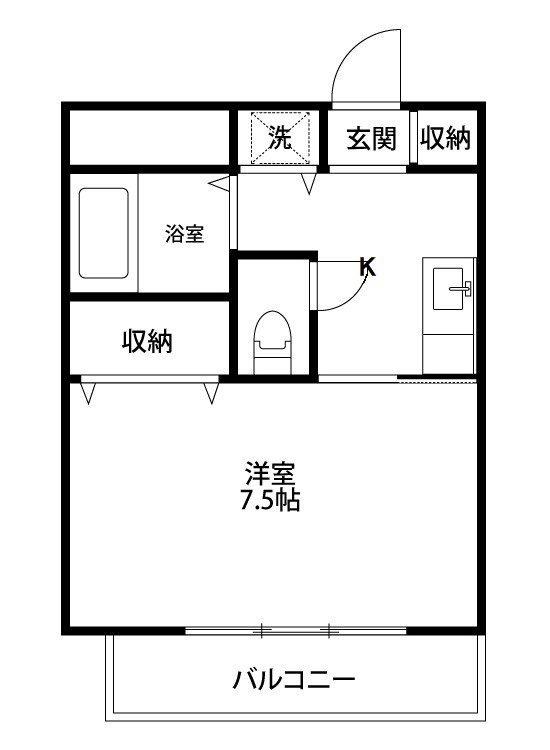 グランティ新潟 204号室 間取り