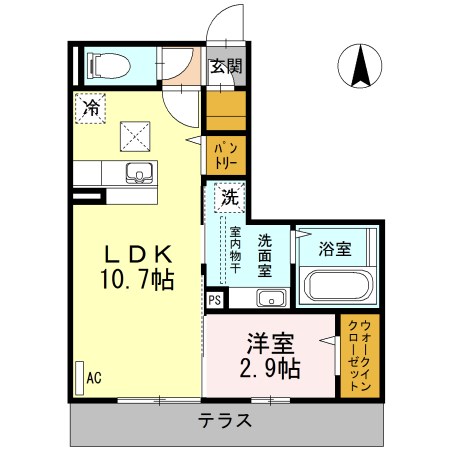 クレサージュ 101号室 間取り