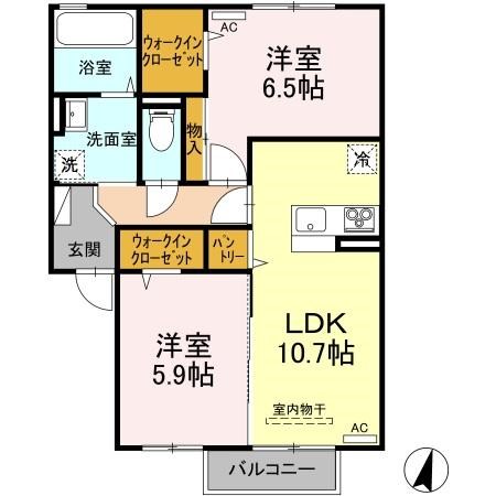 ひかり 202号室 間取り