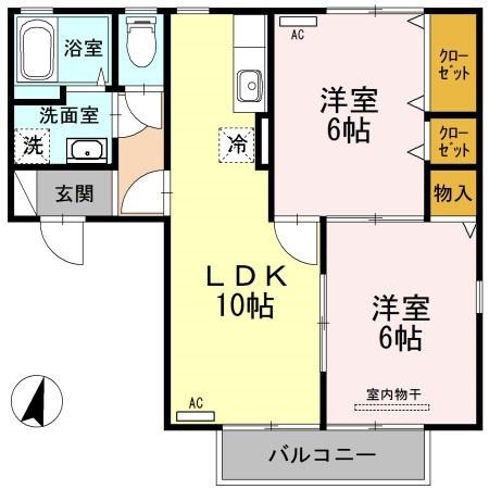 アコール近江 A203号室 間取り