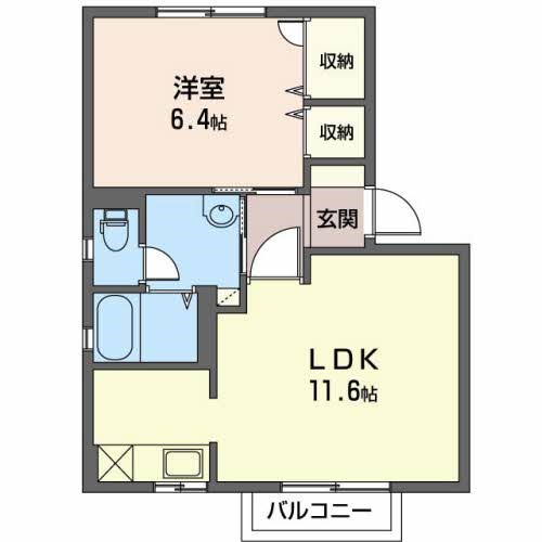 ベル セゾン　B 102号室 間取り