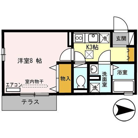 リヤフィールド B103号室 間取り