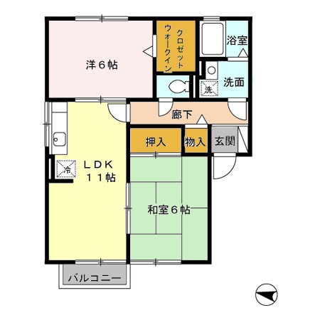 フローラルアベニュー B201号室 間取り