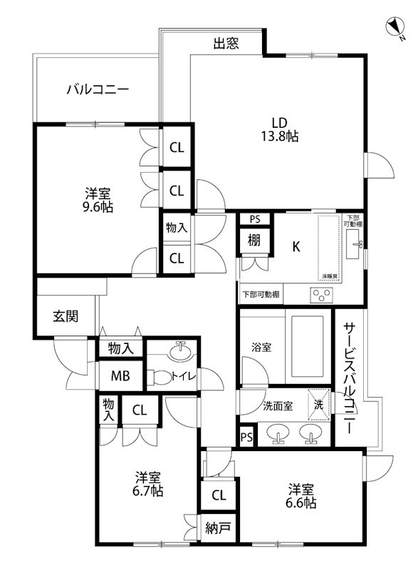 ライオンズヒルズ旭町 101号室 間取り