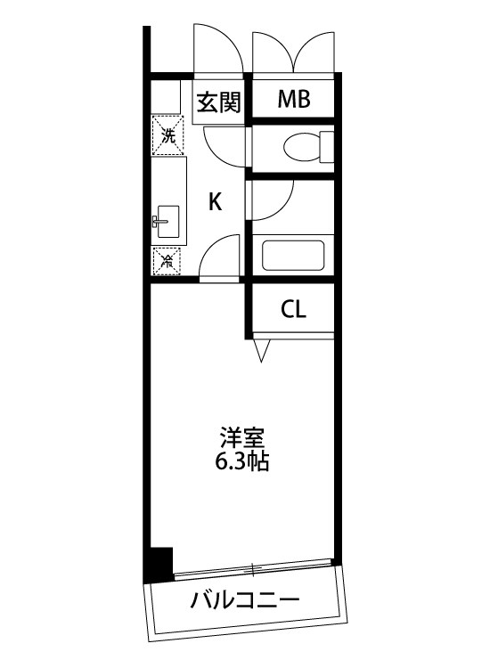 シャローム天神 202号室 間取り