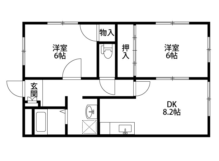 オーベルジュ紫竹山Ⅰ 102号室 間取り