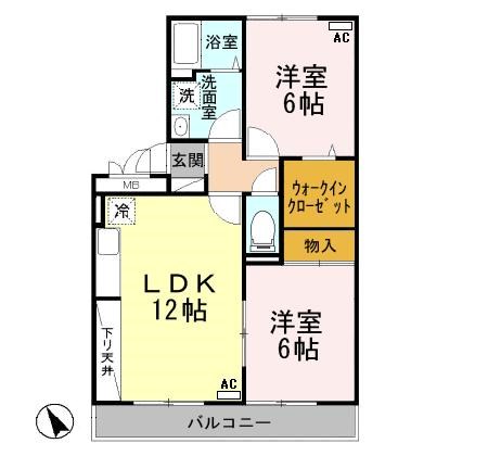 リビングタウン新潟B 303号室 間取り