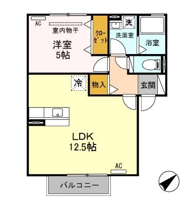 グラン・ソレーユA 203号室 間取り