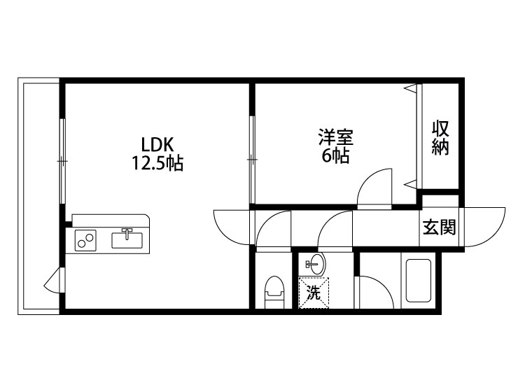 サンローゼ 205号室 間取り