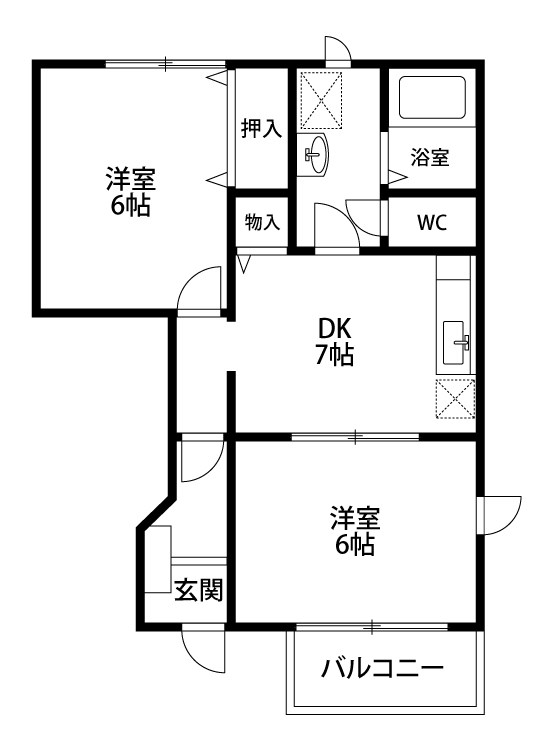 ツイン　フォルムA 103号室 間取り