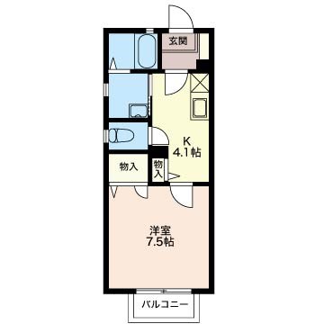 レーベンス 201号室 間取り