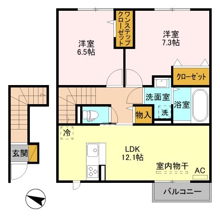 グランドソレイユA 202号室 間取り